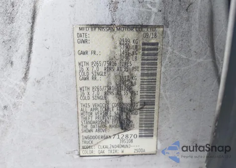 2019 Nissan Frontier Desert Runner из США, поврежденный, VIN 1N6DD0ER6KN712870